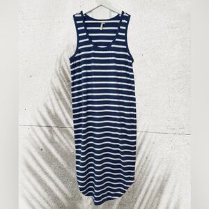 Seafolly Blue and White Striped Sleeveless Top